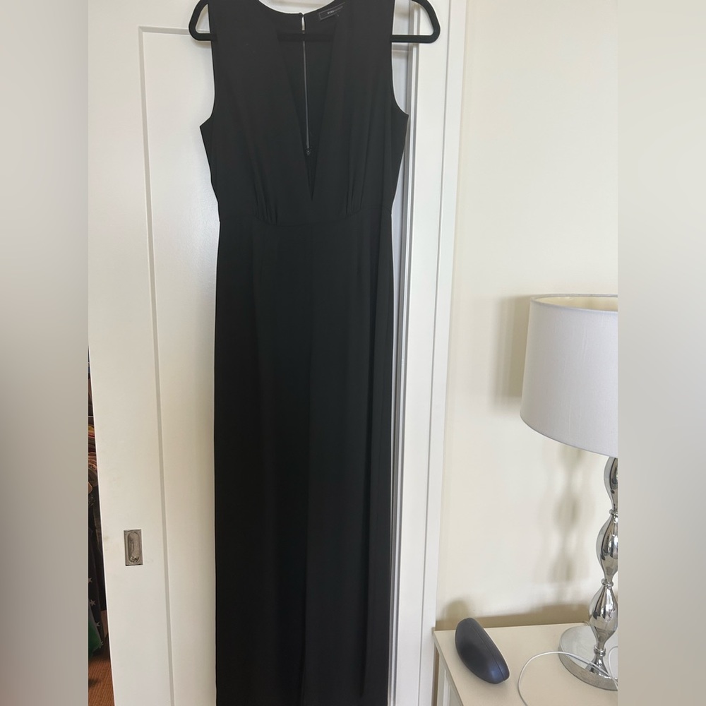 Bcbg maxamaria black jumpsuit. Front b has sheer fabric